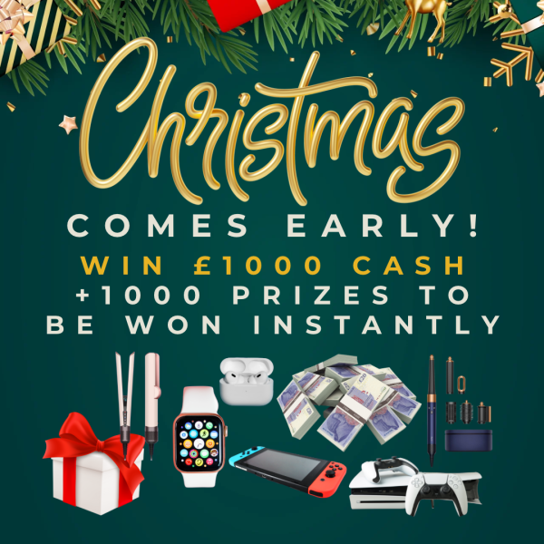 Win £1000 Cash + 1000 Instant Win Prizes - Christmas Comes Early!
