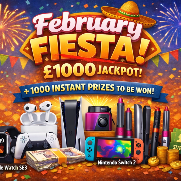 February Fiesta! £1000 Jackpot + 1000 Instant Win Prizes!